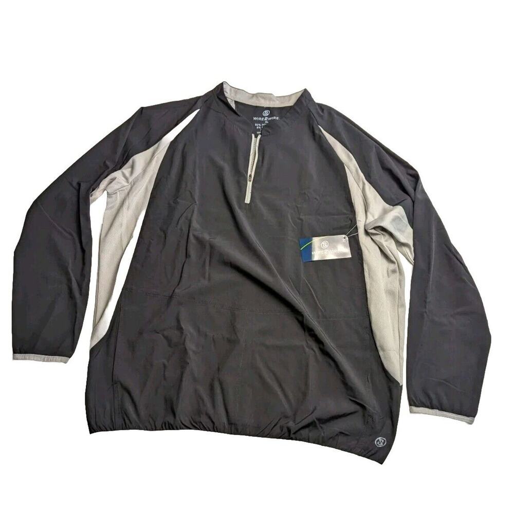 Wire 2 Wire Mens Performance 1/4 Zip Long Sleeve Black/ Gray Cage Jacket Size XL